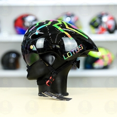 Nón Thể Thao Royal MD16 Freesize Đen Bóng - Dán Tem Decal Shoei M93 Water Color FREESHIP