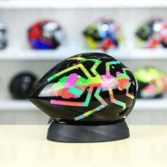 Nón Thể Thao Royal MD16 Freesize Đen Bóng - Dán Tem Decal Shoei M93 Water Color FREESHIP