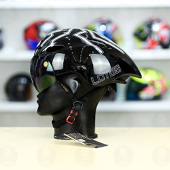 Nón Thể Thao Royal MD16 Freesize Đen Bóng - Dán Tem Decal Shoei M93 V2 Trắng Bạc FREESHIP