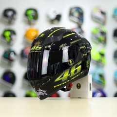 Mũ Royal M138b Đen Bóng + Tặng Dán Tem Decal AGV PROJECT 46 Vàng FREESHIP