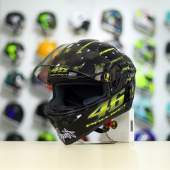 Mũ Royal M138b Đen Bóng + Tặng Dán Tem Decal AGV PROJECT 46 Vàng FREESHIP