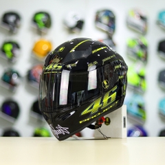 Mũ Royal M138b Đen Bóng + Tặng Dán Tem Decal AGV PROJECT 46 Vàng FREESHIP