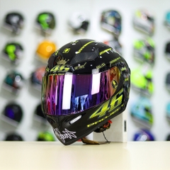 Mũ Royal M138b Đen Bóng + Tặng Dán Tem Decal AGV PROJECT 46 Vàng FREESHIP