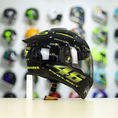 Mũ Royal M138b Đen Bóng + Tặng Dán Tem Decal AGV PROJECT 46 Vàng FREESHIP