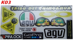 Sticker Tem Decal Dán Kính Mũ Bảo Hiểm