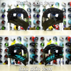 Tem Decal AGV Project 46 Xanh Ngọc Cho Nón Fullface - Không Nón - FREESHIP