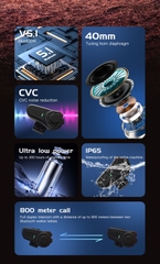 (NEW) Tai Nghe Bluetooth Intercom X2 5.1 V2 2025 Chia Sẻ Nhạc Freeship