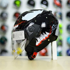 Mũ 3/4 Zeus 205 + Dán Tem Venom V2 Freeship