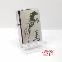 Zippo 250 High Polished Chrome Khắc Chủ Đề Ngựa - Zippo 250 Chính Hãng