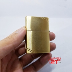 Zippo Vintage Brushed Brass 240 Chính Hãng - Zippo Vintage vàng xước chặc góc (Newbox)