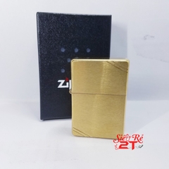 Zippo Vintage Brushed Brass 240 Chính Hãng - Zippo Vintage vàng xước chặc góc (Newbox)