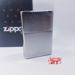 Zippo Vintage Brush Fin Chrome 230 - Zippo Chính Hãng Vintage Chrome xước chặt góc 2 mặt (Newbox)