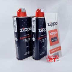 Combo 2 chai xăng Zippo, 1 bấc Zippo hàng chính hãng