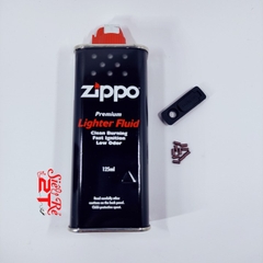 Combo Xăng Zippo Chính Hãng, Chặn xăng nhựa, 10 viên đá tím cao cấp