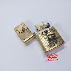 Zippo 204B Brush Brass Chính Hãng Khắc Thuận Buồm Xuôi Gió