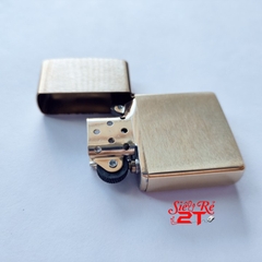 Zippo 204B Brush Brass Chính Hãng Khắc Hình Rồng