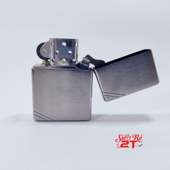 Zippo Vintage Brush Fin Chrome 230 - Zippo Chính Hãng Vintage Chrome xước chặt góc 2 mặt (Newbox)