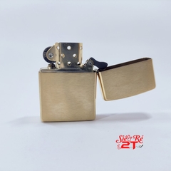 Zippo 204B Brush Brass Khắc Đổ Sơn Hình Tàu Chiến U.S.S. REASONER FF-1063