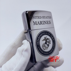 Zippo 250 High Polish Chrome Khắc United States Marines