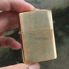 Zippo Brush Brass 204B Chính Hãng - Zippo Vàng Trơn Xước