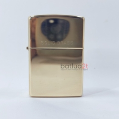 Zippo High Polish Solid Brass 254 - Zippo Vàng Bóng Chữ Solid Brass