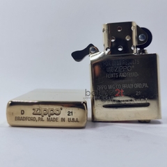 Zippo High Polish Solid Brass 254 - Zippo Vàng Bóng Chữ Solid Brass