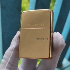 Zippo High Polish Solid Brass 254 - Zippo Vàng Bóng Chữ Solid Brass