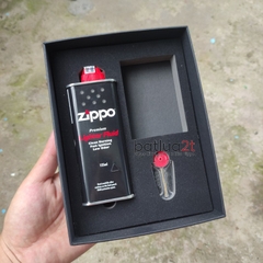 Combo Hộp Quà Tặng Zippo (Xăng + Đá)