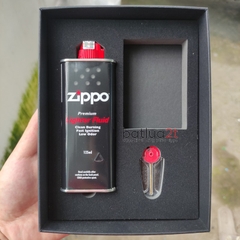 Combo Hộp Quà Tặng Zippo (Xăng + Đá)