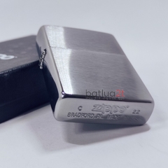 Vỏ Zippo Brush Chrome Mộc Đáy Lồi (Không Kèm Ruột)