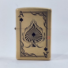 Zippo 2019 Brushed Brass Spade Cards - Chủ Đề Át Bích