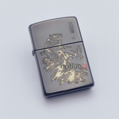 Zippo Đen Bóng Khắc Sâu Chủ Đề Hổ