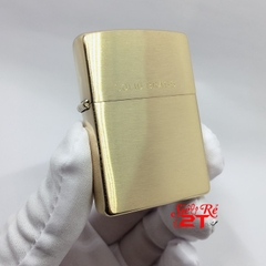 Zippo Brushed Solid Brass 204 Chính Hãng - Zippo Vàng Chữ Solid Brass (New Box)