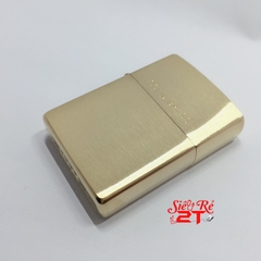 Vỏ Zippo Brushed Solid Brass 204 Chính Hãng - Vỏ Zippo Vàng Chữ Solid Brass