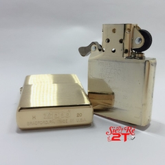 Zippo Brushed Solid Brass 204 Chính Hãng - Zippo Vàng Chữ Solid Brass (New Box)