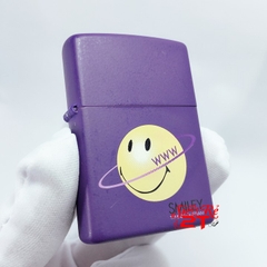 Zippo La Mã XV - 1999 Purple Matte Smiley - Sơn tỉnh điện tím chủ đề Smiley (New)