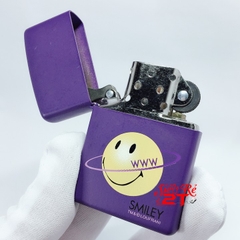 Zippo La Mã XV - 1999 Purple Matte Smiley - Sơn tỉnh điện tím chủ đề Smiley (New)