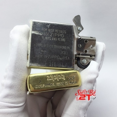 Zippo La Mã XV - 1999 Brass trơn xã sơn mộc ngược (Used 90%)