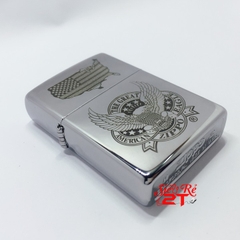 Zippo 250 High Polished Chrome Khắc The Great American Eagle - Zippo 250 Chính Hãng