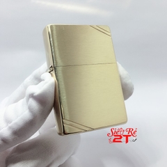 Zippo Vintage Brushed Brass 240 Chính Hãng - Zippo Vintage vàng xước chặc góc (Newbox)