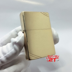 Zippo Vintage Brushed Brass 240 Chính Hãng - Zippo Vintage vàng xước chặc góc (Newbox)