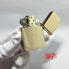 Zippo Vintage Brushed Brass 240 Chính Hãng - Zippo Vintage vàng xước chặc góc (Newbox)