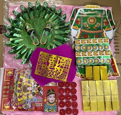 Bộ Giấy Cúng Đầy Tháng Thôi Nôi Cúng Căn Đầy Đủ Hài Sảo Tròn Tone Xanh