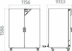 Tủ sấy đối lưu cưỡng bức tích hợp hẹn giờ 741L loại FED720, Hãng Binder/Đức