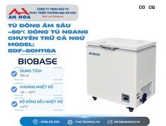 Tủ đông âm sâu-60°C dòng tủ ngang chuyên trữ cá ngừ 58L, 120L, 220L, 320L, 458L hãng: Biobase/Trung Quốc