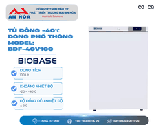Tủ đông -40°C (dòng phổ thông) 100L hãng: Biobase/Trung Quốc