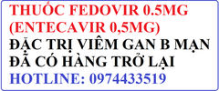 THUỐC FEDOVIR 0,5mg CÓ HÀNG TRỞ LẠI