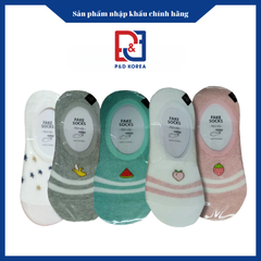 Vivid Color Tất bàn nữ hình ngôi sao, trái cây và kẻ khoang ngang 양말