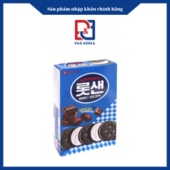 Lotte Bánh quy socola đen nhân kem hộp xanh dương 315g 롯샌 화이트크림깜뜨