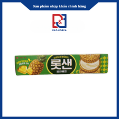 Lotte Bánh quy kem socola hộp xanh lá vị dứa 105g 롯샌 파인애플